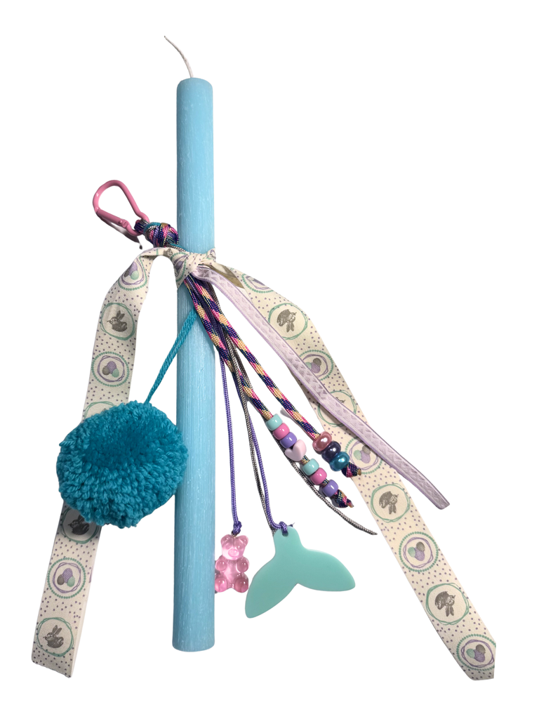Girl Aqua Mermaid Style Easter Candle