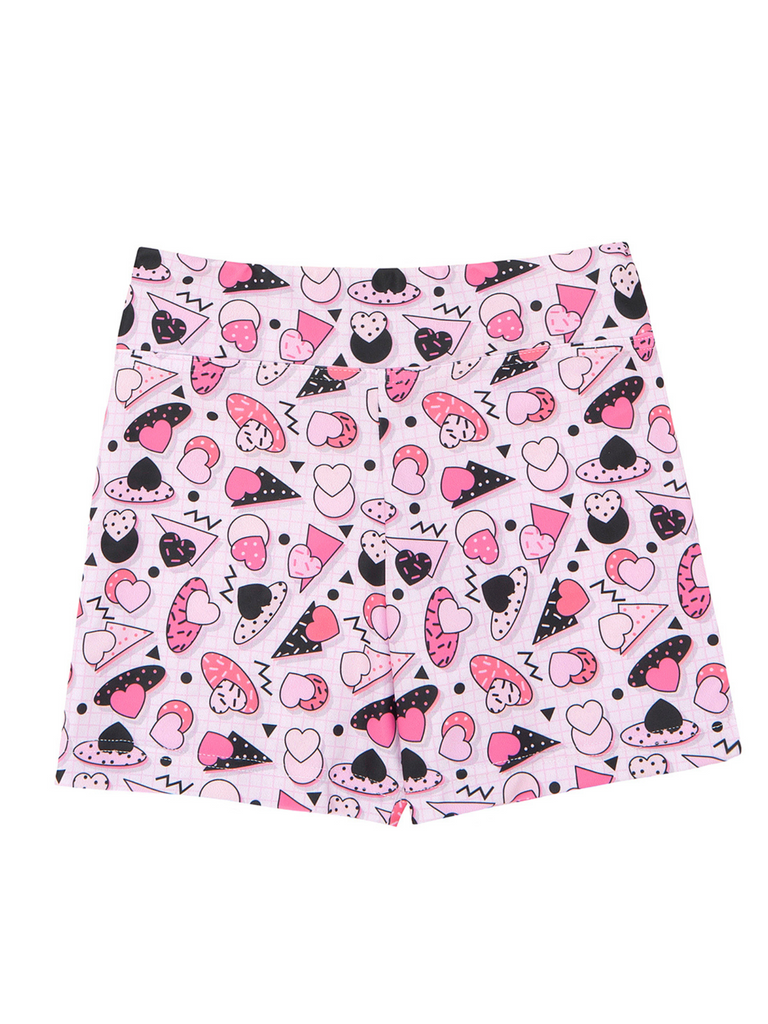 Girl Pink Heart Graph Summer Shorts