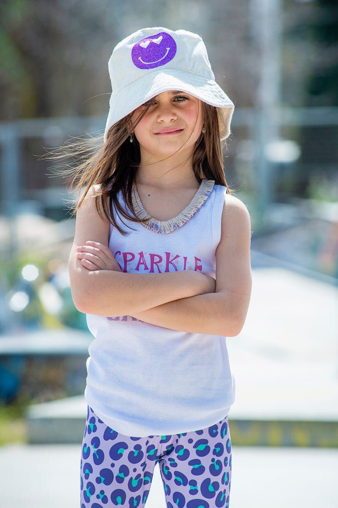 Girl Glitter Smiley Bucket Hat