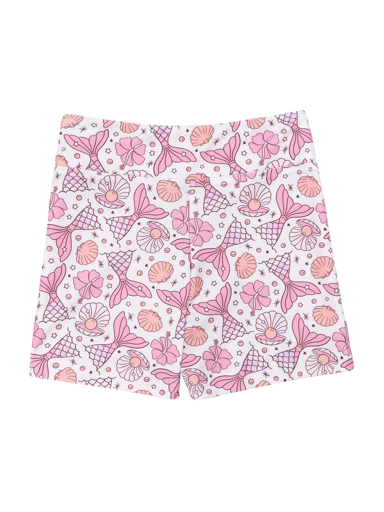 Girl Pink Mermaid Tail Summer Shorts