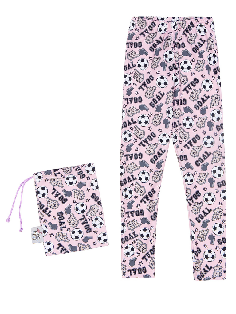 Soccer Girl Pink Elastic Leggings