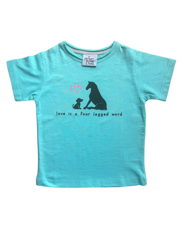 Girl Aqua Love is a Four Legged Word Shirt
