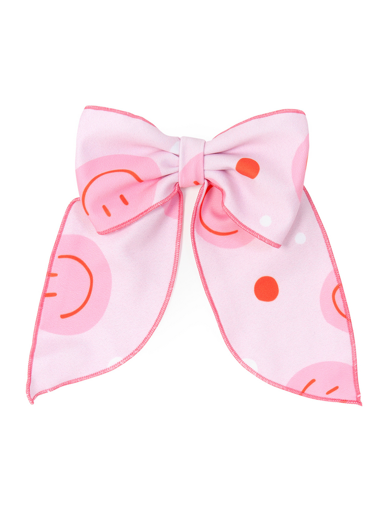 Girl Pink Smiley Hair Bow for Hair