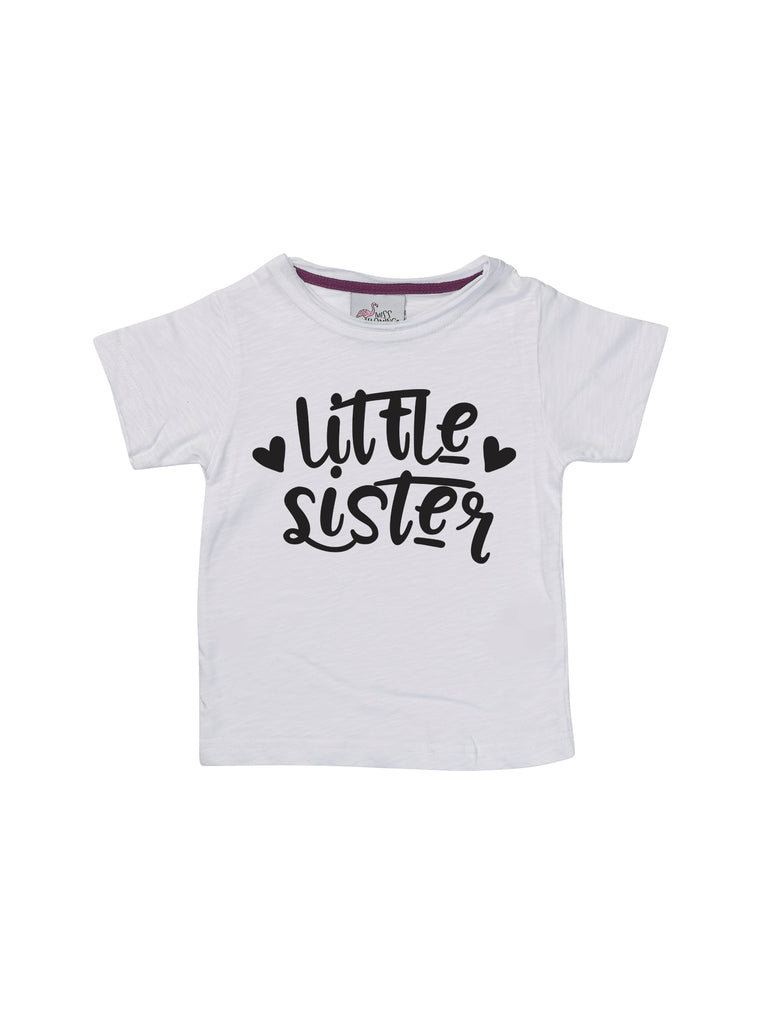 White girl little sister shirt for girl miss flamingo kids