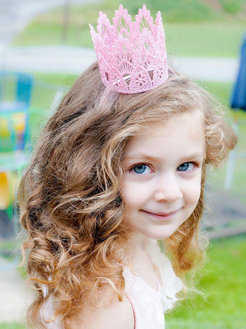 Pink Ombre Lace Crown Headband for Hair