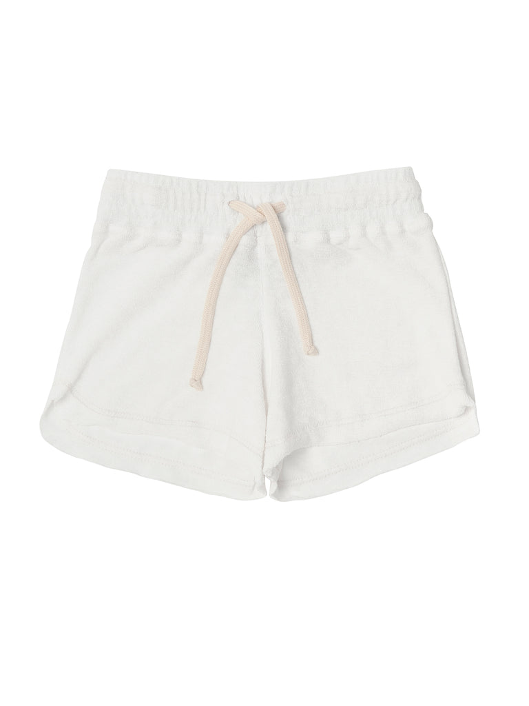 Girl White TerryCloth Cotton Shorts