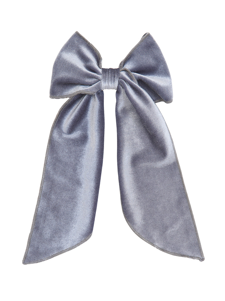 Girl Grey Velvet Bow for Hair