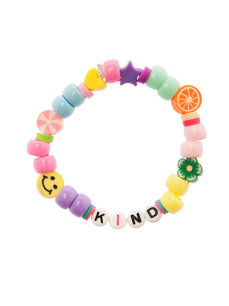 Girl Rainbow Kind Beaded Stretch Bracelet