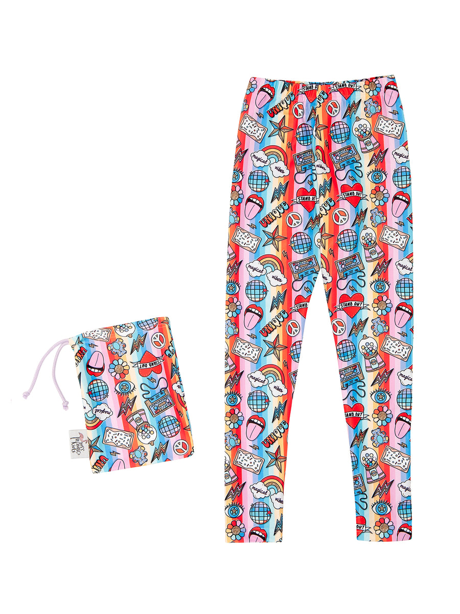 Justice, Bottoms, Justice Girls Active Leggings With Rainbows On Legs