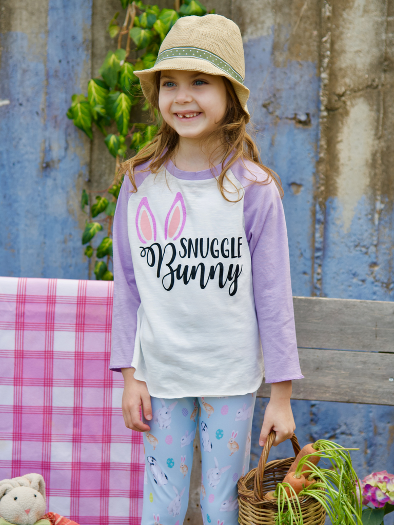 Girl Pink Snuggle Bunny Easter Long Sleeve Shirt