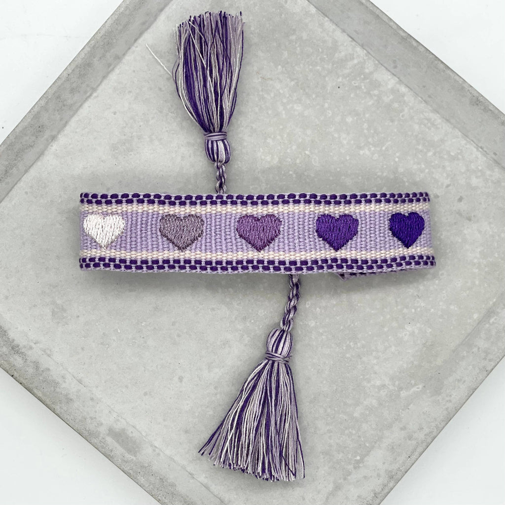 HEARTS woven statement bracelet, gradient hearts