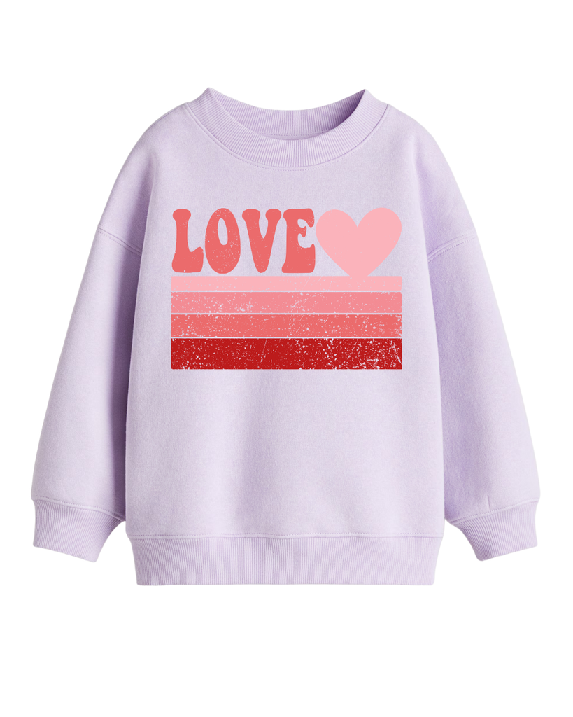 Girl Lilac Love Retro Sweater