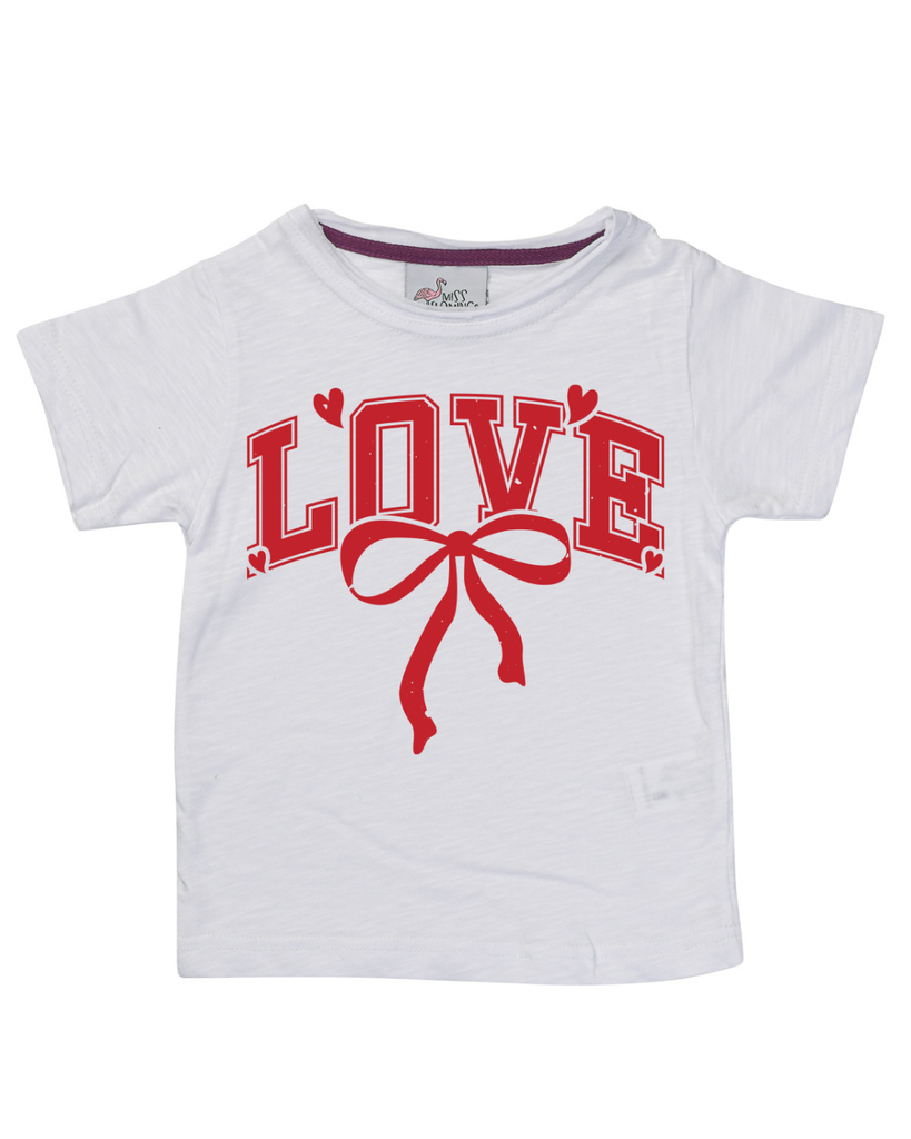 Girl Valentines Love Bow Sleeve Shirt