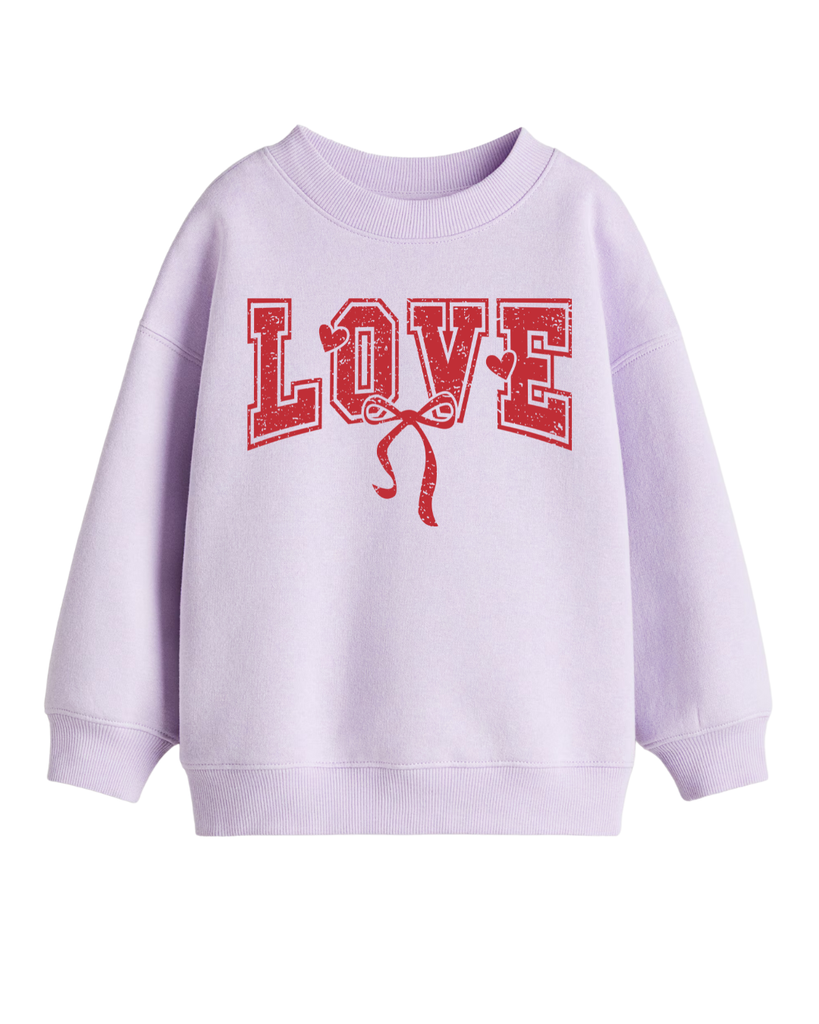 Girl Lilac Valentines Love Sweater