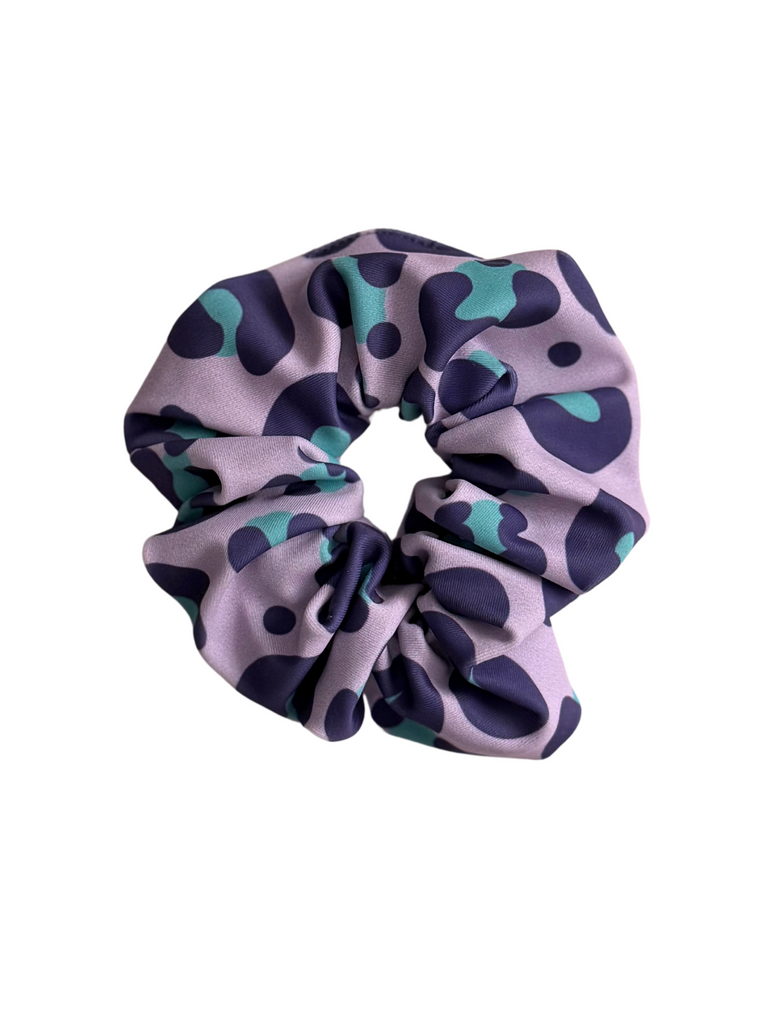 Lilac & Aqua Leopard Scrunchies for Hair