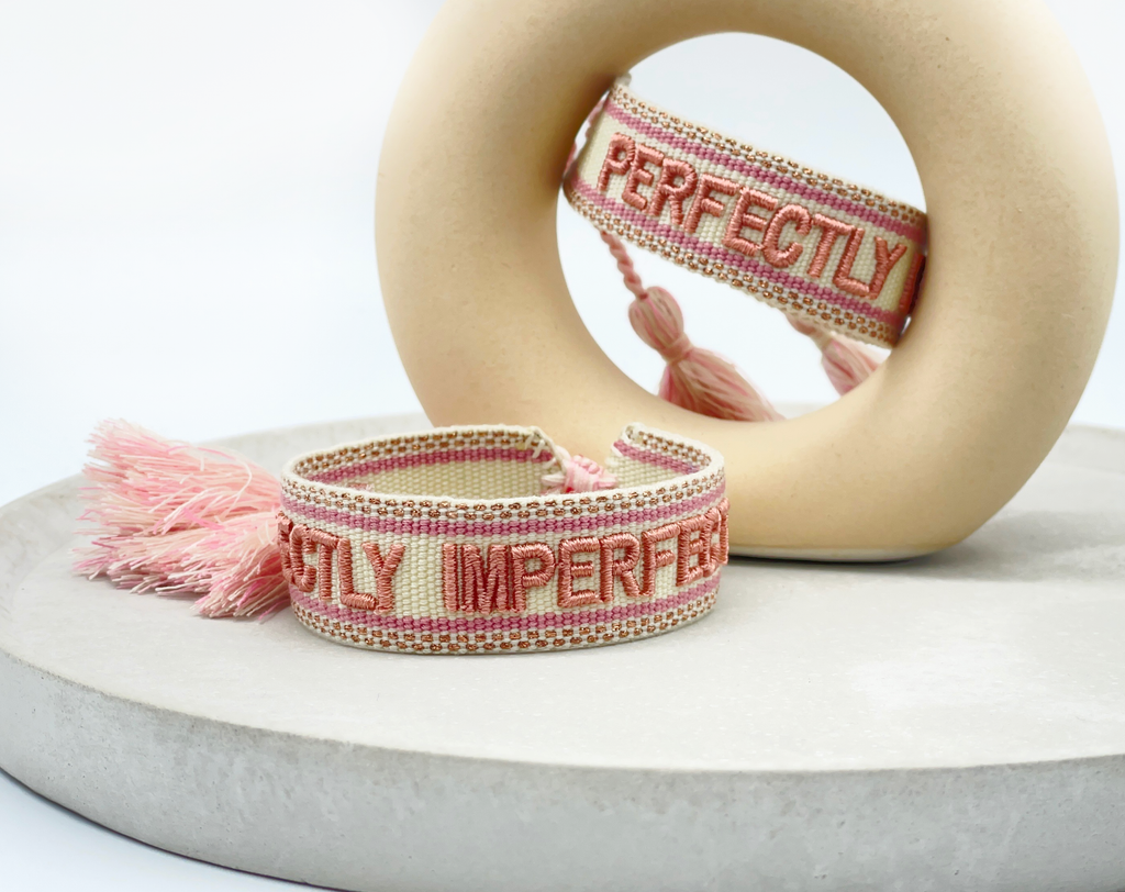 Girl Perfectly Imperfect Statement Bracelet Woven, Embroidered