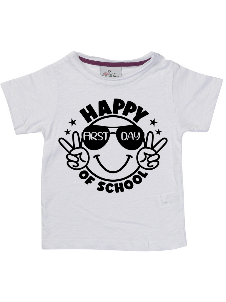 Girl Happy Back to School White Shirt