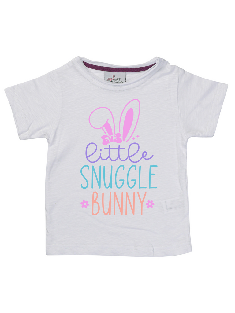 Girl White Easter Little Snuggle Bunny Shirt