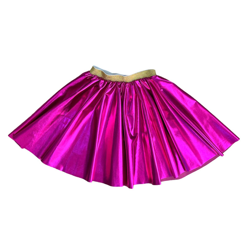 Girl Elastic Pink Metallic Spinning Skirt