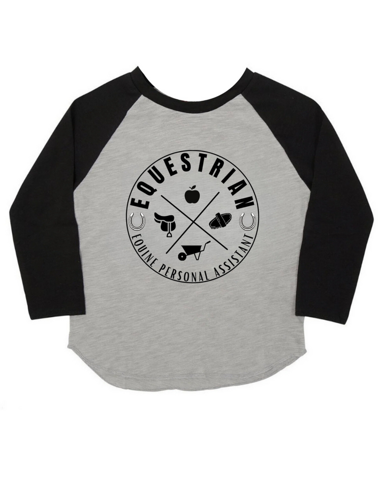 Girl Black Equestrian Personal Assistant Raglan Shirt