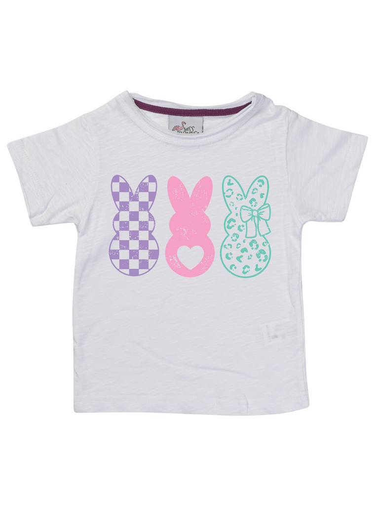 Girl White Easter Bunnies Shirt