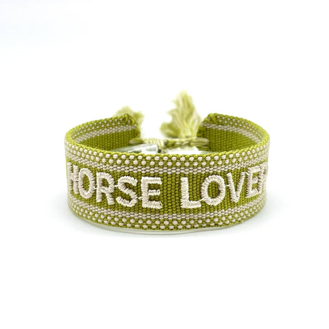 Girl Horse Lover Statement Bracelet Woven, Embroidered