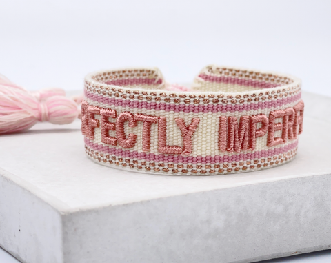Girl Perfectly Imperfect Statement Bracelet Woven, Embroidered