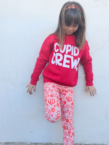 Girl Red Groovy Valentines Legging