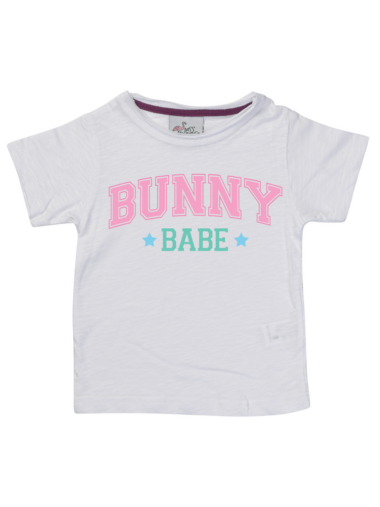 Girl White Easter Bunny Babe Shirt