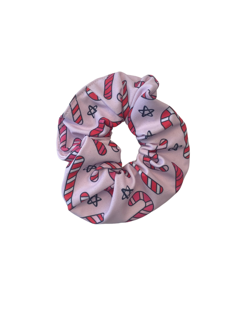 Girl Pink Candy Cane Scrunchies for Hair