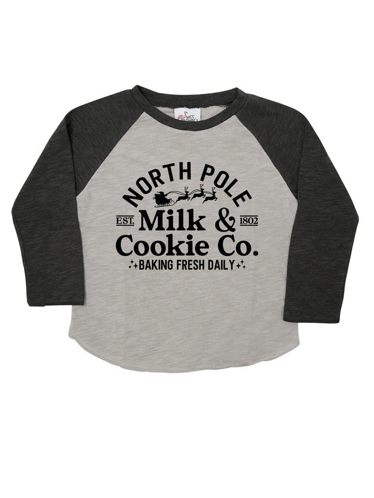 Boy Grey North Pole Milk & Cookies Long Sleeve Shirt