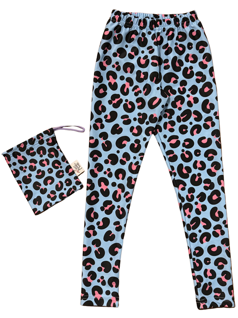 Girl Blue and Pink Leopard Legging