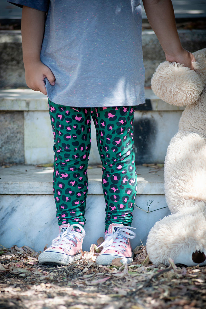 Girl Green Jungle Pop Leopard Legging