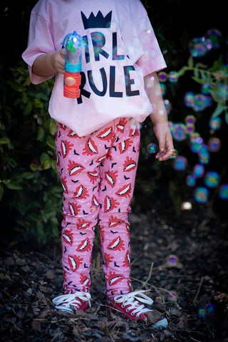 Girl Pink Halloween Bite Legging