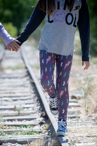 Girl Purple Thunder Pop Legging