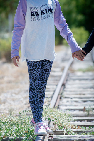 Girl Blue Midnight Leopard Legging