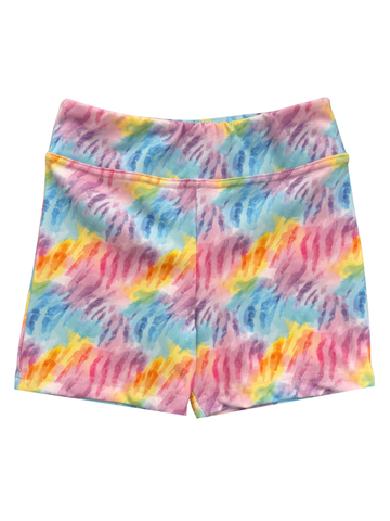 Girl Electric Neon Zebra Biker Shorts