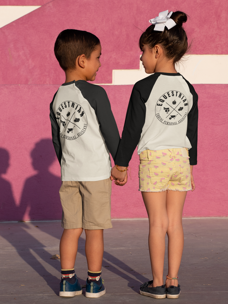 Girl Grey Equestrian Personal Assistant Raglan Shirt