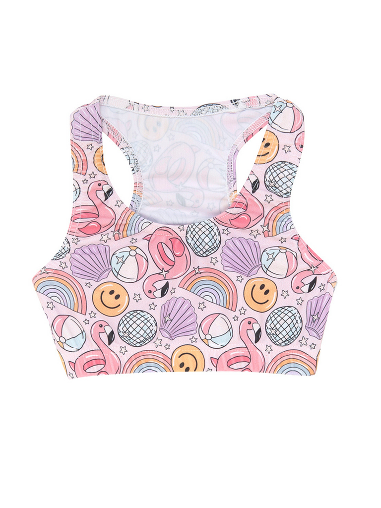 Girl Pink Flamingo Summer Sports Top