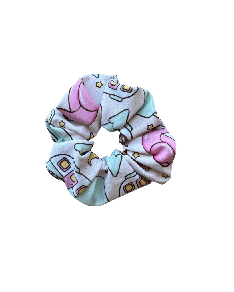 Girl Pink Campfire Flamingo Scrunchies for Hair