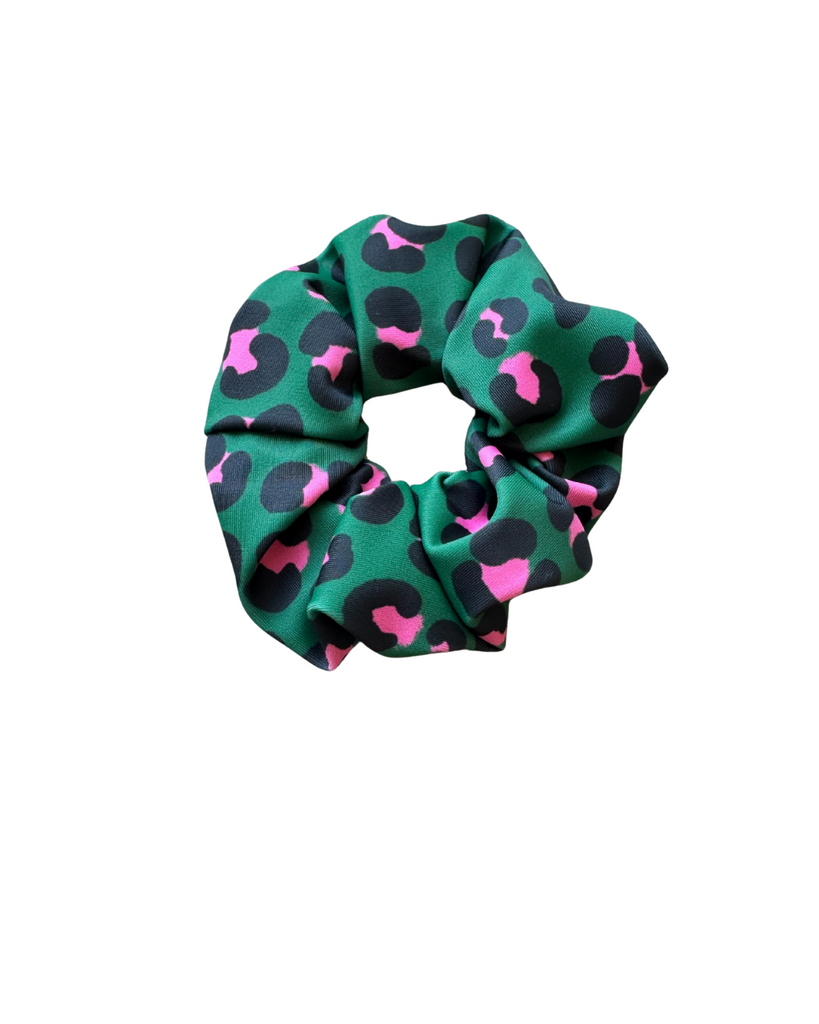 Girl Green Jungle Pop Leopard Scrunchies for Hair