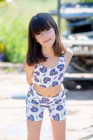 Girl HeartStorm in Colors Biker Shorts