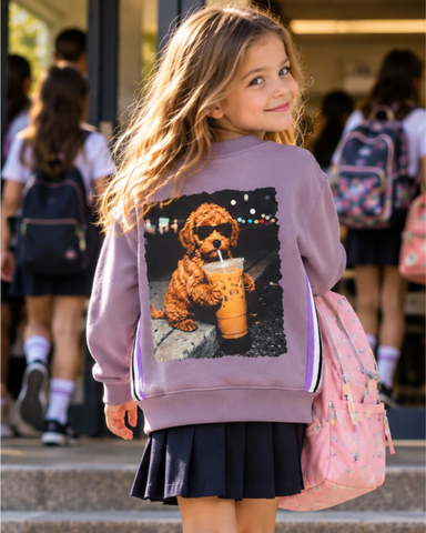 Girl Lilac Cool Poodle Sweatshirt