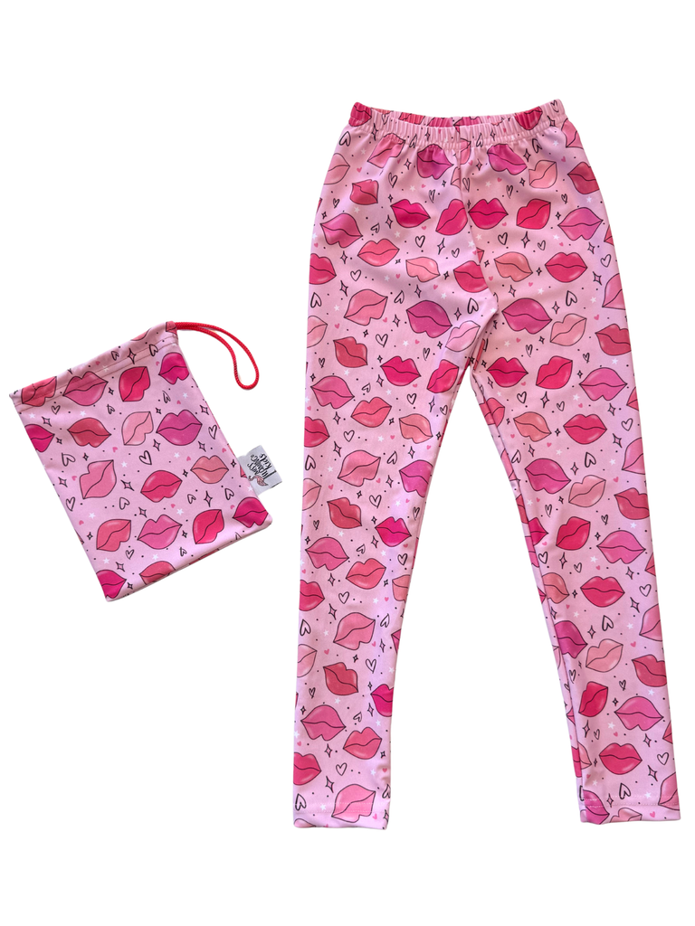 Girl Pink Kisses EveryWhere Legging