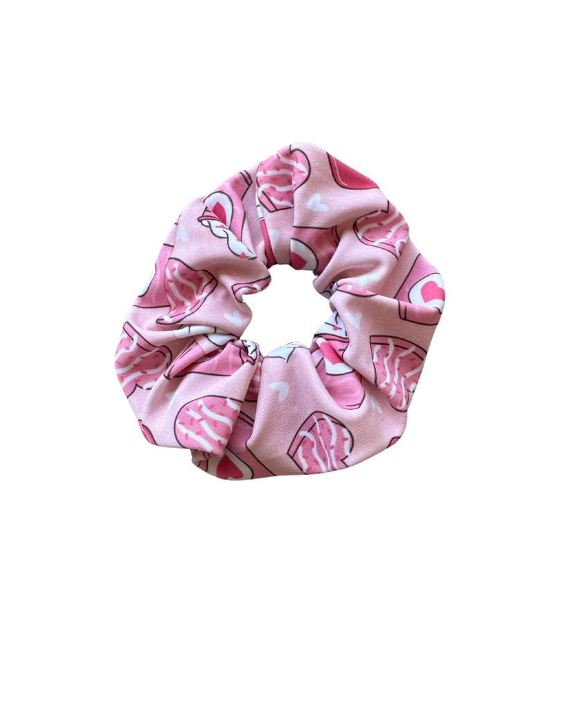 Girl Pink Valentines Frosty Love Scrunchies for Hair