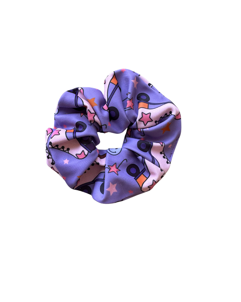 Girl Purple Smiley Rollers Fun Scrunchies for Hair