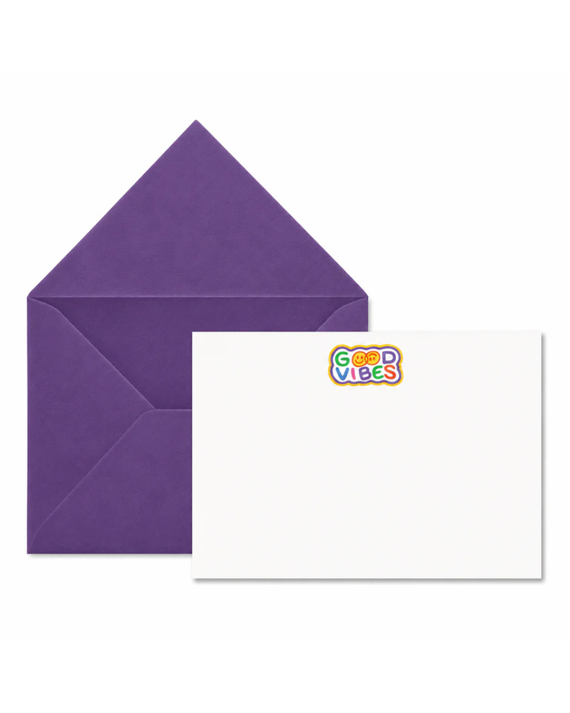 Purple Good Vibes Note Cards