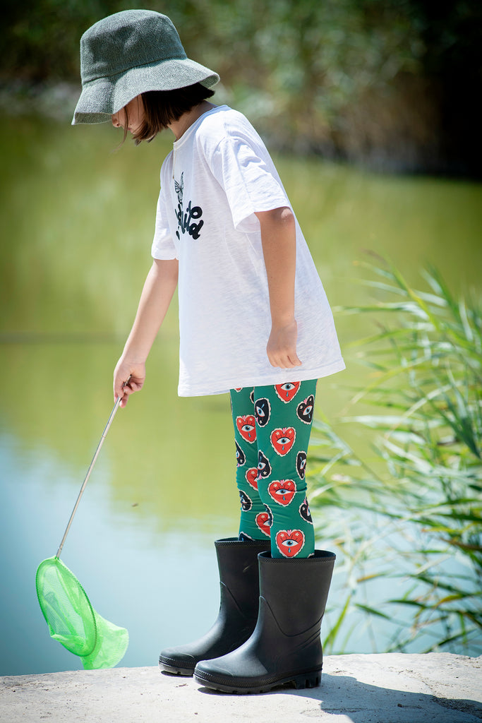 Girl Green Eyes of the Heart Legging