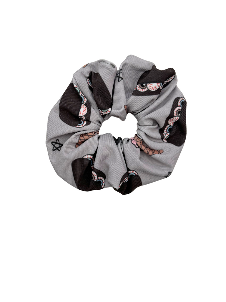 Grey Halloween Ice-Cream Scrunchies for Hair