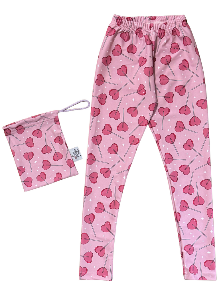 Girl Pink Heart Lollipop Legging